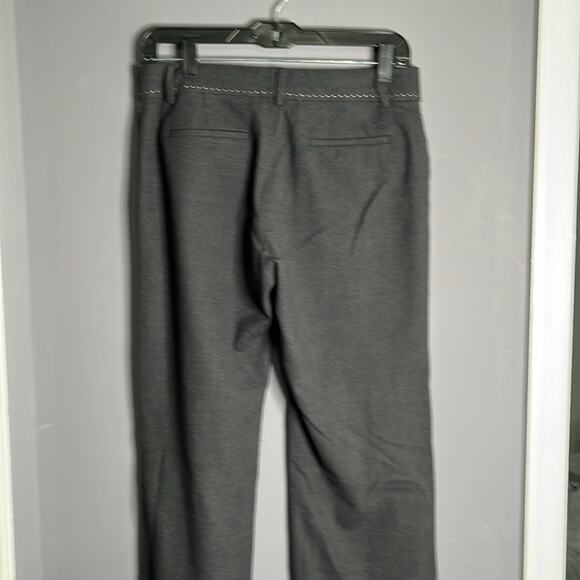 Elie Tahari Gray Mid Rise Wide Leg Dress Pants Striped Sides Size 6 - Picture 5 of 9